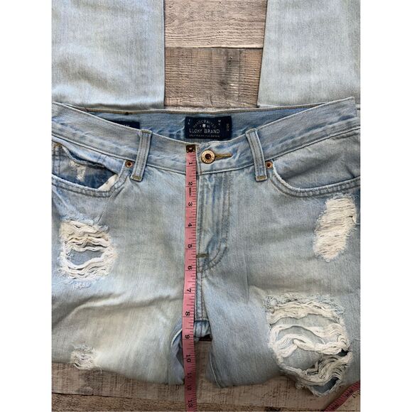 Lucky Brand Sienna Cigarette Light Wash Ripped Distressed Denim Jeans | Size 2 - Picture 5 of 8